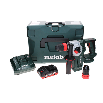 Metabo KHA 18 LTX BL 24 Quick martillo combinado con batería 18 V 2,2 J SDS-plus sin escobillas + 1x batería LiHD 4,0 Ah + cargador + MetaLoc