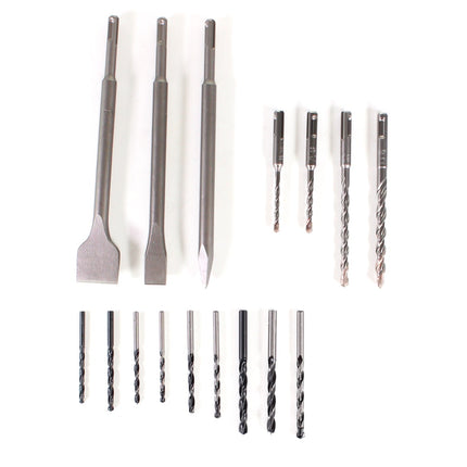 Metabo KHA 18 LTX BL 24 Quick martillo combinado a batería 18 V 2,2 J SDS-plus sin escobillas + 2x batería LiHD 5,5 Ah + cargador + juego de cincel y taladro de 16 piezas. SDS plus + MetaLoc