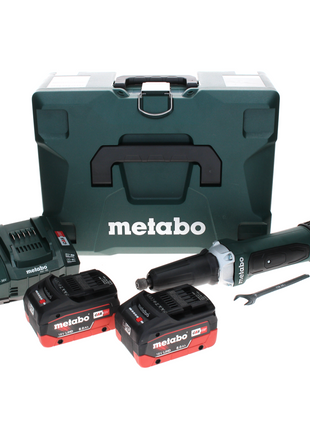 Metabo GA 18 LTX amoladora recta a batería 18 V + 2x baterías LiHD 8,0 Ah + cargador + MetaLoc