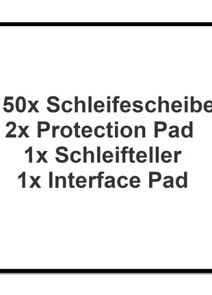 Festool ETS 150/5 EQ-Plus Exzenterschleifer 310 W 150 mm + 150x Schleifscheibe + 2x Protection Pad + Schleifteller+ Interface Pad + systainer - Toolbrothers