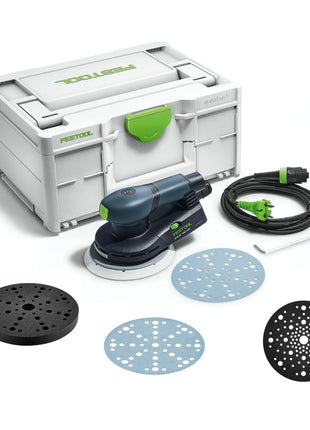 Festool ETS EC150/3 EQ-Plus Exzenterschleifer 400 W 150 mm Brushless + 250x Schleifscheiben + 2x Protection Pad + Interface Pad + systainer - Toolbrothers