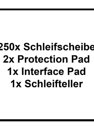 Festool ETS EC 150/5 EQ-Plus Exzenterschleifer 400 W 150 mm Brushless + 250x Schleifscheibe + 2x Protection Pad + Interface Pad + Schleifteller + systainer - Toolbrothers