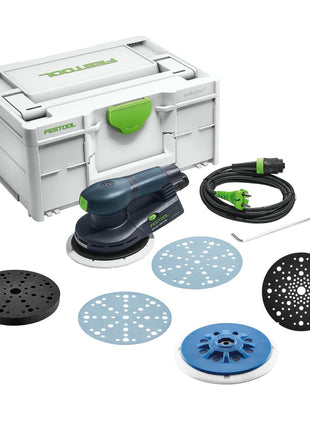 Festool ETS EC 150/5 EQ-Plus Exzenterschleifer 400 W 150 mm Brushless + 250x Schleifscheibe + 2x Protection Pad + Interface Pad + Schleifteller + systainer - Toolbrothers