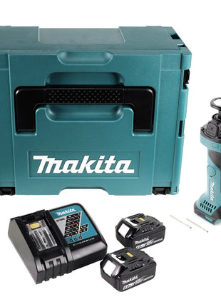 Makita DCO 180 RGJ Akku Rotationsschneider 18 V 30.000 U/min + 2x Akku 6,0 Ah + Ladegerät + Makpac