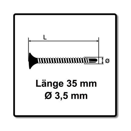 Senco DS5525-AC Destornillador cargador DuraSpin 600 W 25 - 55 mm 11 Nm + estuche + 2000x tornillos cargador 3,5 x 35 PH2 rosca fina