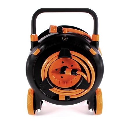 Carro portamanguera Fiskars rueda hidráulica L 30 m manguera (1023644) + accesorios