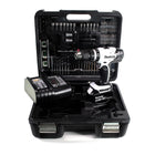 Makita DHP 453 SMWX Perceuse-visseuse à percussion sans fil 18 V 42 Nm + 1x Batterie 4,0 Ah + Chargeur + 101 Accessoires + Coffret de transport