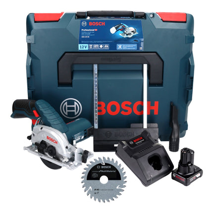 Sierra circular inalámbrica Bosch GKS 12V-26 Professional 12 V 85 mm + 1x batería 6,0 Ah + cargador + hoja de sierra + L-Boxx