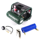 Compresor Metabo Power 180-5 W OF 8 bar 1,1 kW + manguera espiral 7,5 m + pistola de aire + inflador de neumáticos