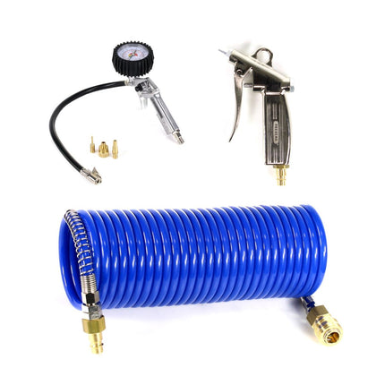 Compresor Metabo Power 180-5 W OF 8 bar 1,1 kW + manguera espiral 7,5 m + pistola de aire + inflador de neumáticos