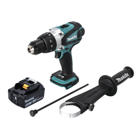 Makita DHP 458 G1 Perceuse-visseuse à percussion sans fil 18 V 91 Nm + 1x Batterie 6,0 Ah - sans chargeur