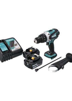 Taladro percutor inalámbrico Makita DHP 458 RG 18 V 91 Nm + 2 baterías 6,0 Ah + cargador