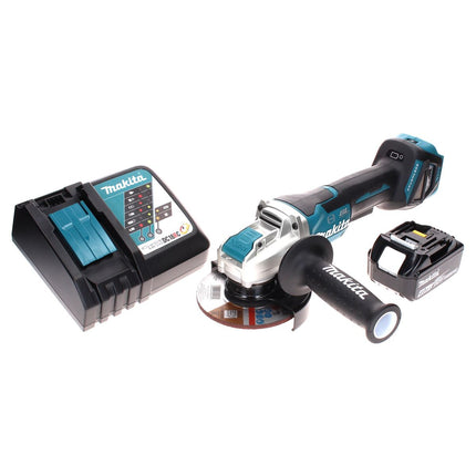 Amoladora angular sin cable Makita DGA 519 RM1 18 V 125 mm Brushless X-Lock + 1x batería recargable 4,0 Ah + cargador