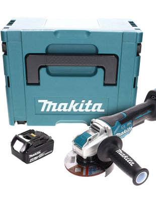 Amoladora angular a batería Makita DGA 519 M1J 18 V 125 mm sin escobillas X-Lock + 1x batería 4,0 Ah + Makpac - sin cargador