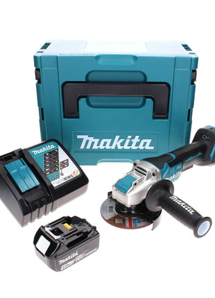 Makita DGA 519 RM1J Meuleuse d'angle sans fil 18 V 125 mm Brushless X-Lock + 1x batterie 4,0 Ah + chargeur + Makpac