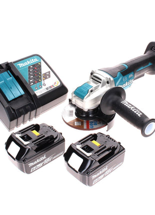 Amoladora angular a batería Makita DGA 519 RG 18 V 125 mm sin escobillas X-Lock + 2x baterías 6,0 Ah + cargador