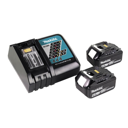 Amoladora angular sin cable Makita DGA 519 RG 18 V 125 mm Brushless X-Lock + 2x batería recargable 6,0 Ah + cargador