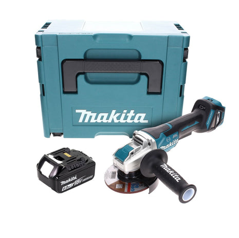 Amoladora angular a batería Makita DGA 519 G1J 18 V 125 mm sin escobillas X-Lock + 1x batería 6,0 Ah + Makpac - sin cargador