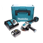 Makita DGA 519 RG1J Amoladora angular sin cable 18 V 125 mm Brushless X-Lock + 1x batería recargable 6,0 Ah + cargador + Makpac