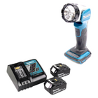 Makita BML802RG Lampe sans fil pour batteries 14,4 et 18V + 2x Batteries 6,0Ah + Chargeur