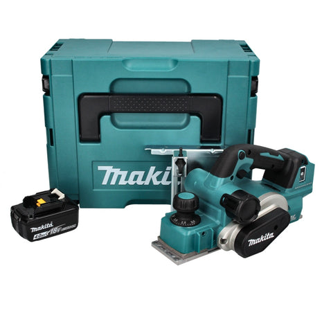 Cepillo plegable a batería Makita DKP 181 M1J 82 mm 18 V sin escobillas + 1x batería 4,0 Ah + Makpac - sin cargador