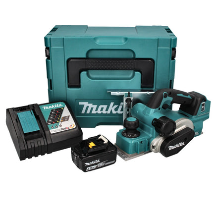 Makita DKP 181 RM1J Cepillo sin cable 82 mm 18 V sin escobillas + 1x batería recargable 4,0 Ah + cargador + Makpac