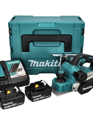 Makita DKP 181 RMJ Akku Hobel Falzhobel 82 mm 18 V Brushless + 2x Akku 4,0 Ah + Ladegerät + Makpac