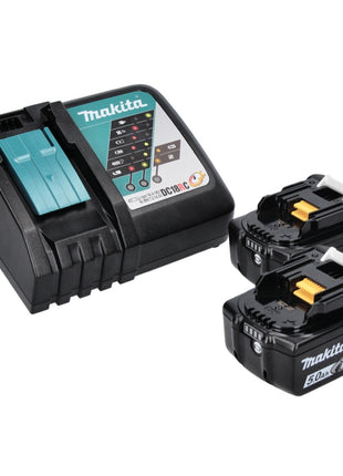 Cepilladora a batería Makita DKP 181 RT cepillo plegable 82 mm 18 V sin escobillas + 2x baterías 5,0 Ah + cargador