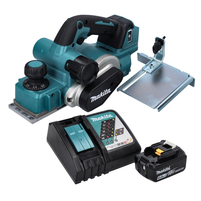 Makita DKP 181 RG1 cepillo sin cable 82 mm 18 V sin escobillas + 1x batería recargable 6,0 Ah + cargador
