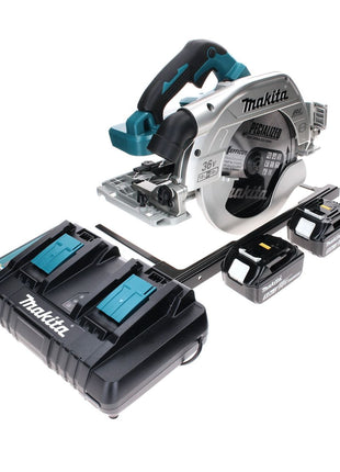 Makita DHS 900 PT2 scie circulaire à main sur batterie 36 V (2x 18 V) 235 mm sans balais + 2x batterie 5,0 Ah + double chargeur