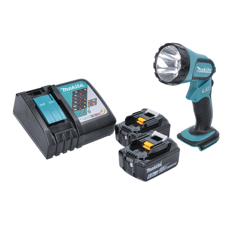 Lampe à batterie / lampe à main Makita DML 185 RG 18 V + 2x batteries 6,0 Ah + chargeur