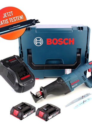 Lame de scie alternative au carbure Bosch gratuite Scie alternative sans fil Bosch GSA 18 V-LI 18 V + 2x batteries 2,0 Ah + chargeur + L-Boxx