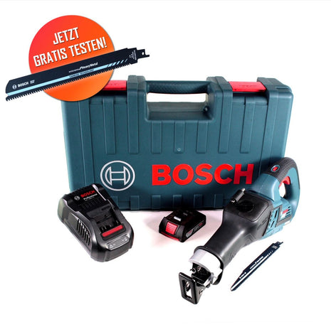 Hoja de sierra de sable Bosch Carbide con sierra de sable a batería Bosch GSA 18V-32 Sierra de sable sin escobillas de 18 V + 1x batería de 2,0 Ah + cargador + estuche