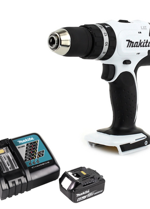 Makita DHP 453 RG1W taladro percutor inalámbrico 18 V 42 Nm blanco + 1x batería 6,0 Ah + cargador