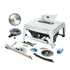 Sierra de mesa Festool TKS 80 EBS 2200 W 254 mm (575781) + hoja de sierra circular de dientes finos W60 (575976) + 1 cartucho KT-TKS 80 (575851)