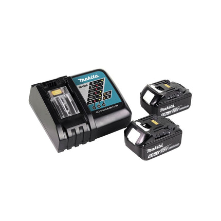 Amoladora angular sin cable Makita DGA 506 RG 18 V 125 mm sin escobillas + 2x batería recargable 6,0 Ah + cargador