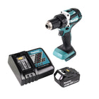 Makita DDF 484 RG1 Taladro atornillador a batería sin escobillas 18 V 54 Nm + 1x batería recargable 6,0 Ah + cargador