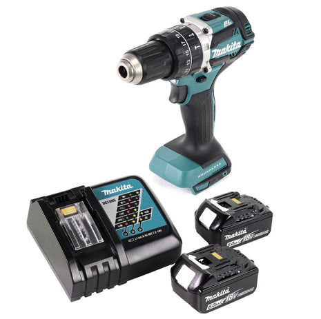 Makita DHP 484 RG trapano a percussione a batteria 18 V 54 Nm brushless + 2x batteria ricaricabile 6,0 Ah + caricabatterie