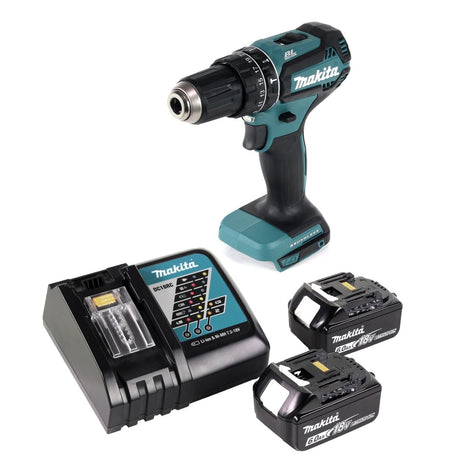 Makita DHP 485 RG Akku Schlagbohrschrauber 18 V 50 Nm Brushless + 2x Akku 6,0 Ah + Ladegerät