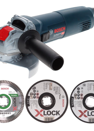 Bosch GWX 10-125 Amoladora angular profesional 1000 W 125 mm X-Lock + 25 discos de corte X-Lock Expert + 10 discos de corte X-Lock Standard + discos de corte Diamante