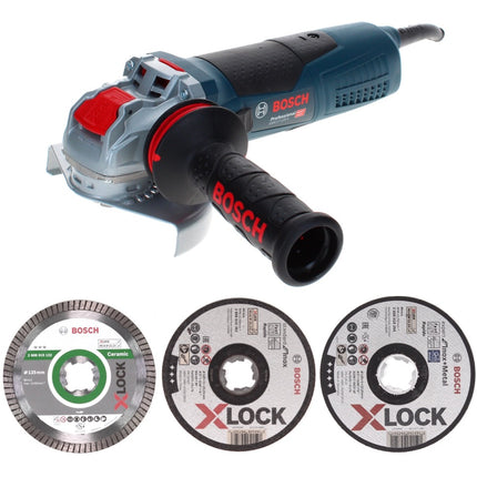 Bosch GWX 17-125 S Amoladora angular profesional 1700 W 125 mm X-Lock + 25 discos de corte Expert + 10 discos de corte estándar + discos de corte de diamante Cerámica