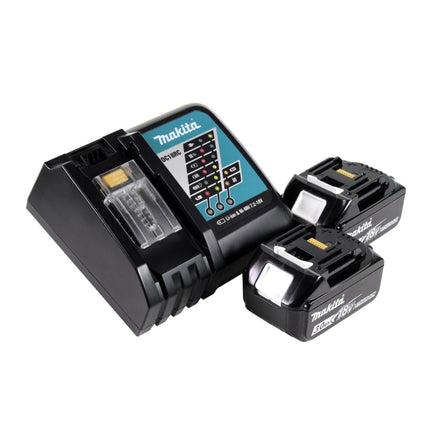 Amoladora angular a batería Makita DGA 900 RFK 36 V (2x 18 V) 230 mm sin escobillas 2x batería 3,0 Ah + cargador + estuche