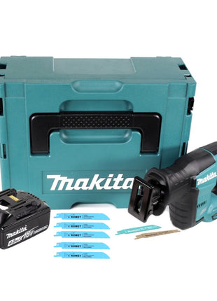 Makita DJR 188 M1J Akku Reciprosäge 18 V Brushless + 1x Akku 4,0 Ah + 5x Sägeblatt Metal Wood + Makpac - ohne Ladegerät - Toolbrothers