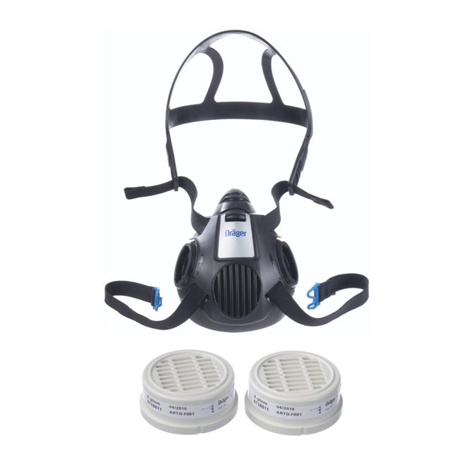 Máscara respiratoria Dräger X-plore 3500 L media máscara para filtro de bayoneta tamaño L + 2x filtro de partículas X-plore P3 R (6738011)