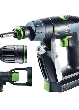 Festool CXS Li 2,6 Plus Akku Bohrschrauber 10,8 V 16 Nm ( 576093 ) + 2x Akku 2,6 Ah + Ladegerät + Winkelvorsatz + Systainer - Nachfolger von 564532 - Toolbrothers