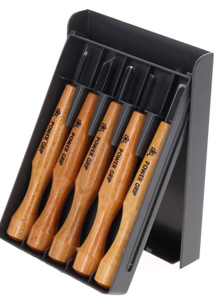 Shogun MIKISYO Power Grip Holz Schnitzmesser Kerbschnitzsatz / Zierschnitzsatz 5 tlg. Set ( PG-5 ) - Made in Japan - Toolbrothers