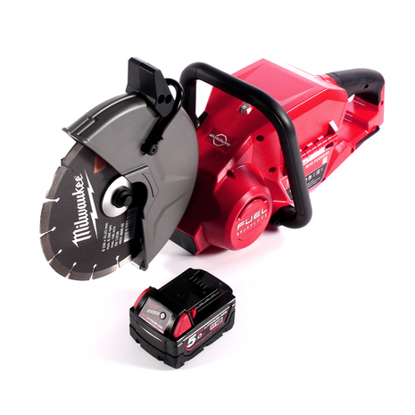 Tronçonneuse à batterie Milwaukee M18 FCOS230-501 18 V 230 mm sans balais + 1x batterie 5,0 Ah - sans chargeur