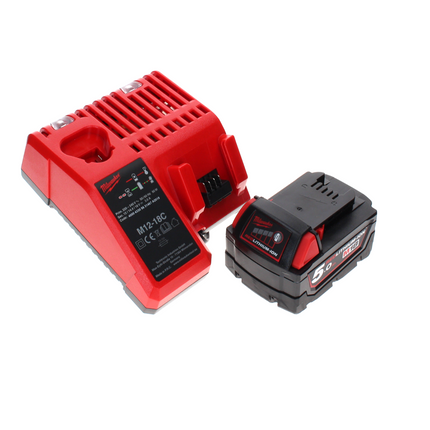 Tronçonneuse à batterie Milwaukee M18 FCOS230-501C 18 V 230 mm sans balais + 1x batterie 5,0 Ah + chargeur