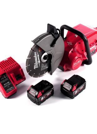 Amoladora de corte a batería Milwaukee M18 FCOS230-502C 18 V 230 mm sin escobillas + 2x baterías 5,0 Ah + cargador