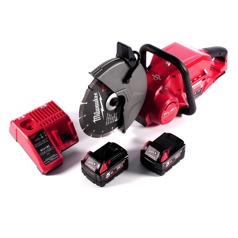 Amoladora de corte a batería Milwaukee M18 FCOS230-502C 18 V 230 mm sin escobillas + 2x baterías 5,0 Ah + cargador